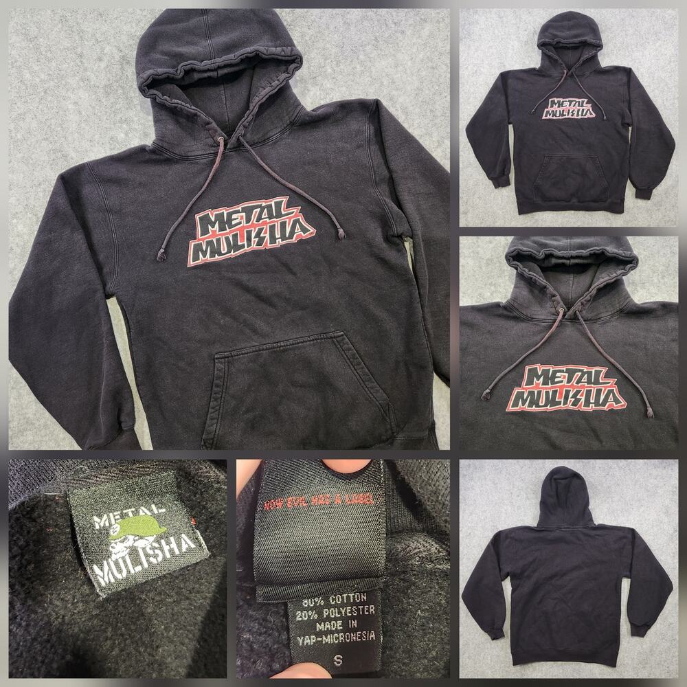 Vintage Metal Mulisha Hoodie Mens Small‎ Black Pullover Sweatshirt Graphic Logo